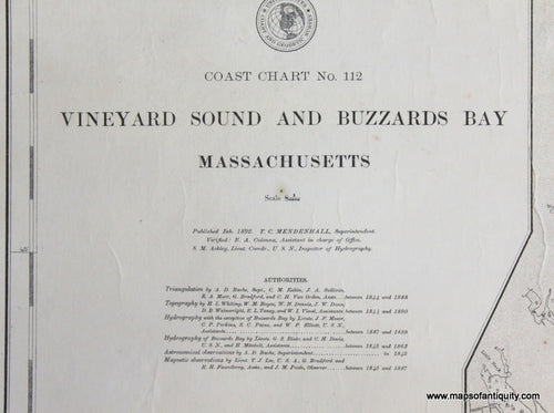 Genuine-Antique-Nautical-Chart-Vineyard-Sound-and-Buzzards-Bay--1892-U-S-Coast-and-Geodetic-Survey--Maps-Of-Antiquity