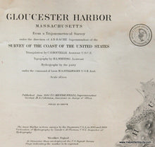 Load image into Gallery viewer, Genuine-Antique-Nautical-Chart-Gloucester-Harbor-1889-U-S-Coast-Survey--Maps-Of-Antiquity
