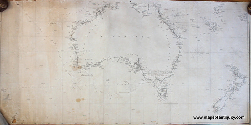 Genuine-Antique-Nautical-Chart-Australia-from-Long-of-90-1844--Maps-Of-Antiquity