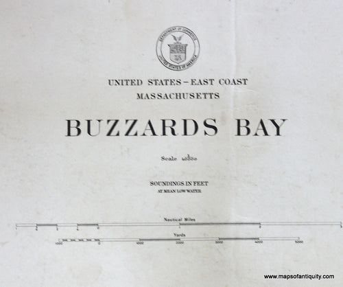 Genuine-Antique-Nautical-Chart-Buzzards-Bay--1912-U-S-Coast-and-Geodetic-Survey--Maps-Of-Antiquity