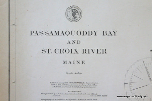 Genuine-Antique-Nautical-Chart-Passamaquoddy-Bay-and-St-Croix-River--1895-U-S-Coast-and-Geodetic-Survey--Maps-Of-Antiquity