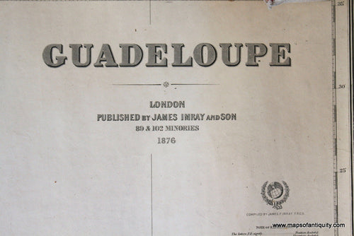 Genuine-Antique-Nautical-Chart-Guadeloupe--1876-James-Imray-&-Son--Maps-Of-Antiquity