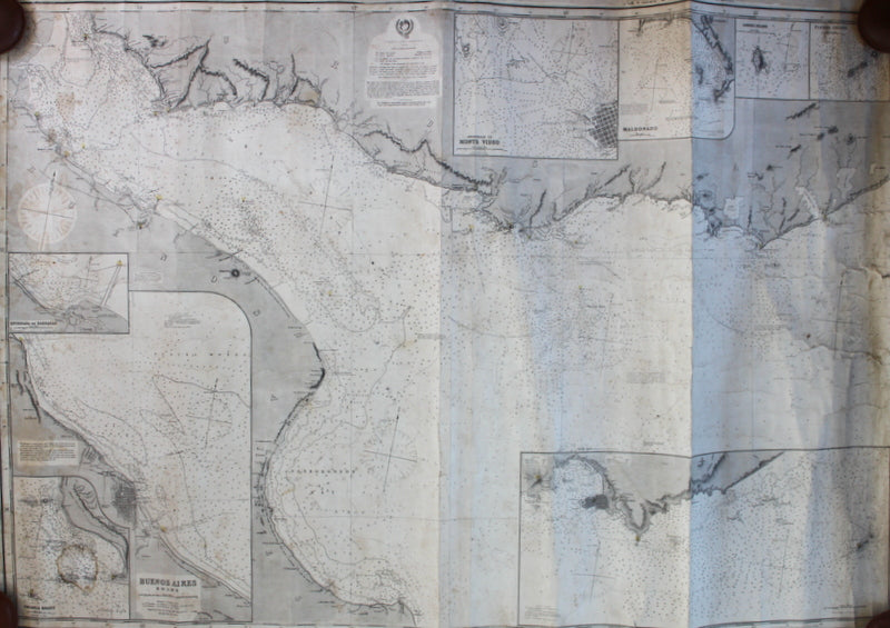 Genuine-Antique-Nautical-Chart-Rio-de-la-Plata--1888-James-Imray-&-Son--Maps-Of-Antiquity