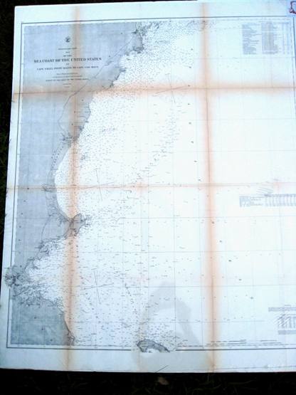 Antique-Nautical-Chart-Preliminary-Chart-No.-3-Sea-Coast-of-the-United-States-from-Cape-Small-Point-Maine-to-Cape-Cod-Mass.-**********-United-States-New-England-1865-U.S.-Coast-Survey-Maps-Of-Antiquity
