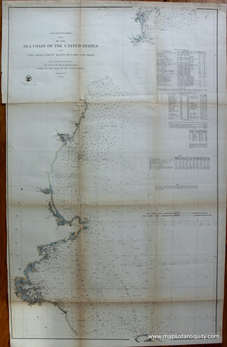 Antique-Nautical-Chart-Preliminary-Chart-No.-3-Sea-Coast-of-the-United-States-from-Cape-Small-Point-Maine-to-Cape-Cod-Mass.-United-States-New-England-1858-U.S.-Coast-Survey-Maps-Of-Antiquity