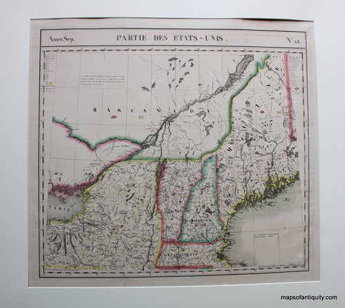 Antique-Hand-Colored-Map-Amer.-Sep.-No.-43-Partie-des-Etats-Unis.-United-States-New-England-1825-Vandermaelen-Maps-Of-Antiquity