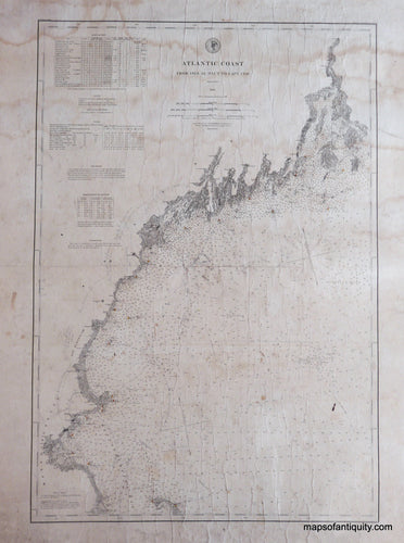 Antique-Coastal-Report-Chart-Atlantic-Coast-Isle-Au-Haut-to-Cape-Cod-**********-United-States--1881-U.S.-Coast-and-Geodetic-Survey-Maps-Of-Antiquity