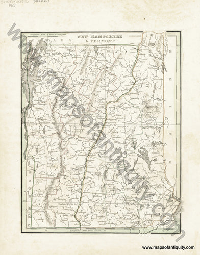 Antique-Hand-Colored-Map-New-Hampshire-&-Vermont-New-England-New-Hampshire-Vermont-1835-T.G.-Bradford-Maps-Of-Antiquity