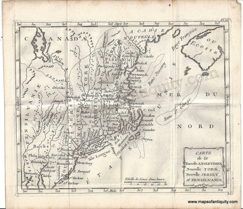 Antique-Uncolored-Map-Carte-de-la-Nouvelle-Angleterre-Nouvelle-York-Nouvelle-Jersey-et-Pensilvanie--United-States-New-England-1786-Delaporte-Maps-Of-Antiquity