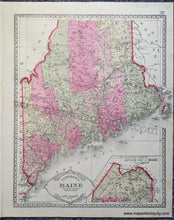 Load image into Gallery viewer, 1888 - Double-sided sheet with multiple maps: Centerfold - Tunison&#39;s Vermont and New Hampshire; versos: Tunison&#39;s Maine / Presidents of the US - Antique Map
