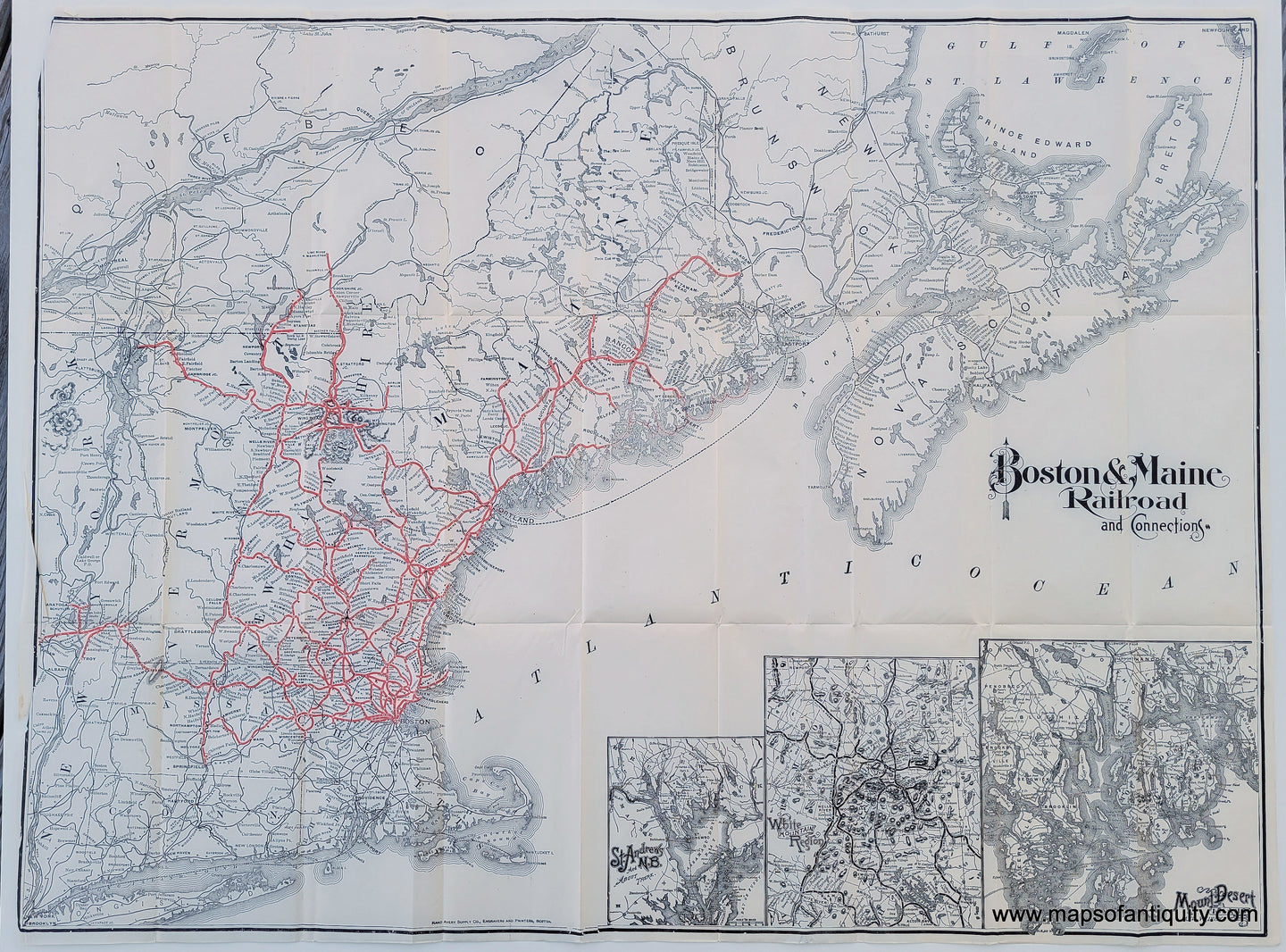Genuine-Antique-Folding-Railroad-Map-Boston-&-Maine-Railroad-and-Connections-c.-1900-Boston-&-Maine-Railroad-Maps-Of-Antiquity