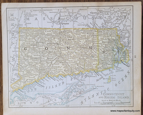 Genuine-Antique-Map-Connecticut-and-Rhode-Island-1900-Rand-McNally-Maps-Of-Antiquity