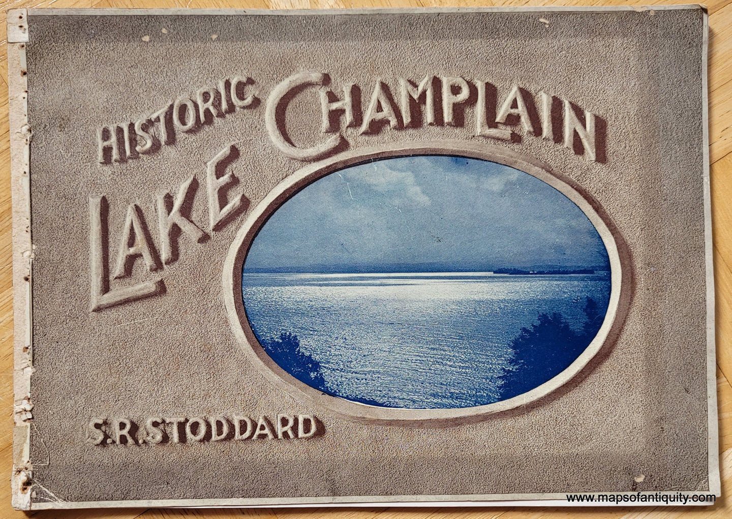Genuine-Antique-Photogravure-Book-Historic-Lake-Champlain-1898-Stoddard-Maps-Of-Antiquity