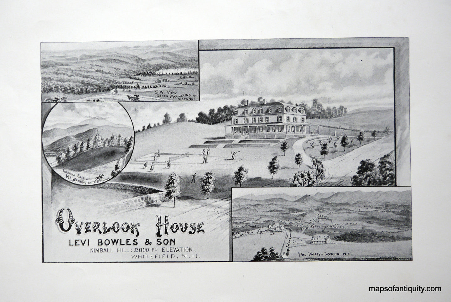 Antique-Illustration-Overlook-House-Whitefield-N.H.-New-Hampshire--1892-Hurd-Maps-Of-Antiquity