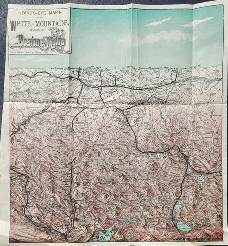 Antique-Map-Bird's-Eye-Map-of-the-White-Mountains-reached-by-Boston-and-Maine-United-States-Northeast-1905-Rand-Avery-Supply-Maps-Of-Antiquity