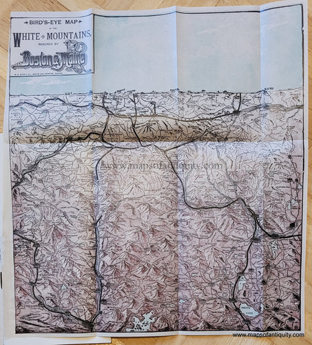 Antique-Map-Bird's-Eye-Map-of-the-White-Mountains-reached-by-Boston-and-Maine-**********-United-States-Northeast-1903-Rand-Avery-Supply-Maps-Of-Antiquity