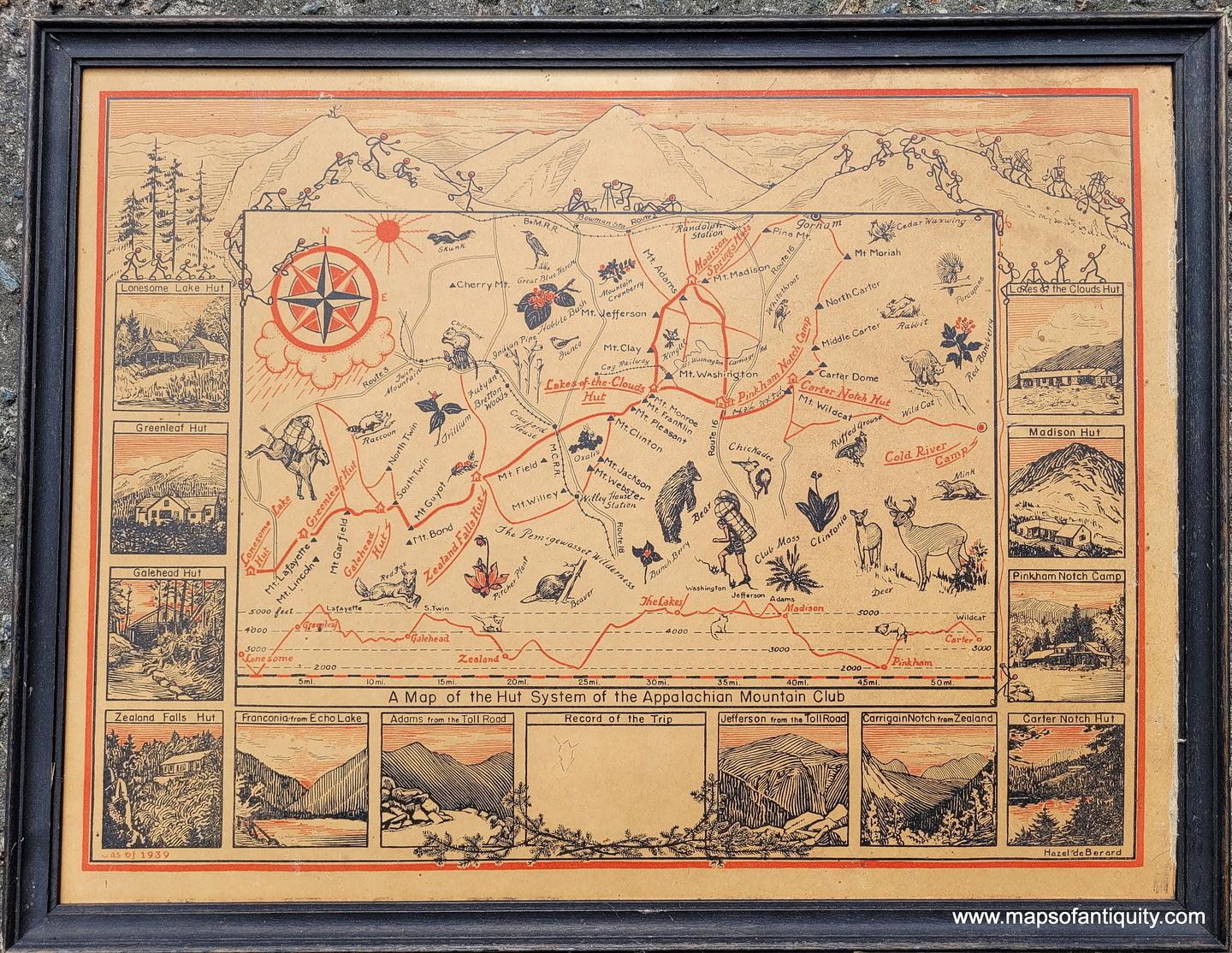 Genuine-Antique-Map-A-Map-of-the-Hut-System-of-the-Appalachian-Mountain-Club-1939-Hazel-de-Berard-Maps-Of-Antiquity
