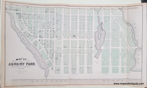 Antique-Hand-Colored-Map-Map-of-Asbury-Park-Monmouth-County-New-Jersey-United-States-New-Jersey-1878-Woolman-&-Rose-Maps-Of-Antiquity