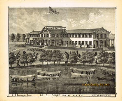 Antique-Black-and-White-Engraving-Lake-House-Spring-Lake-N.J.-engraving-United-States-New-Jersey-1878-Woolman-&-Rose-Maps-Of-Antiquity