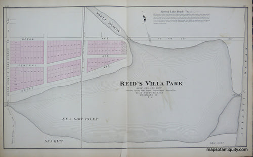 Antique-Hand-Colored-Map-Reid's-Villa-Park-NJ-United-States-New-Jersey-1878-Woolman-&-Rose-Maps-Of-Antiquity