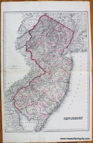 Antique-Hand-Colored-Map-New-Jersey-United-States-Northeast-1884-Colton-Maps-Of-Antiquity