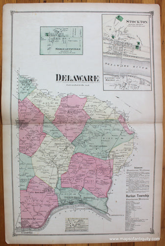 Antique-Hand-Colored-Map-Delaware-New-Jersey-1872-F.W.-Beers-New-Jersey-1800s-19th-century-Maps-of-Antiquity