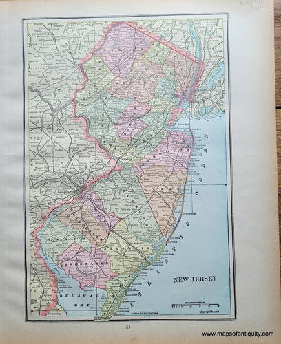 Genuine-Antique-Printed-Color-Map-Double-sided-page-New-Jersey-verso-Map-of-Baltimore-1893-Gaskell-Maps-Of-Antiquity