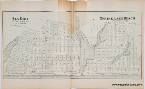 Antique-Hand-Colored-Map-Sea-Girt-and-Spring-Lake-Beach-Monmouth-County-New-Jersey-NJ-United-States-New-Jersey-1878-Woolman-&-Rose-Maps-Of-Antiquity