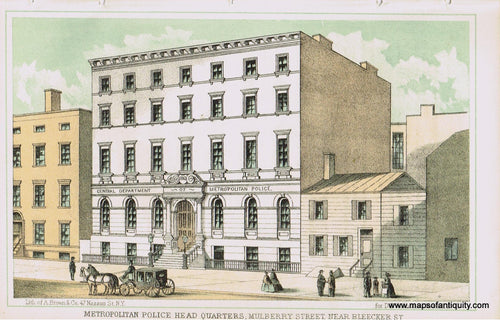 Genuine-Antique-Print-Metropolitan-Police-Head-Quarters-Mulberry-Street-Near-Blecker-Street--1863-Valentines-Manual-Maps-Of-Antiquity