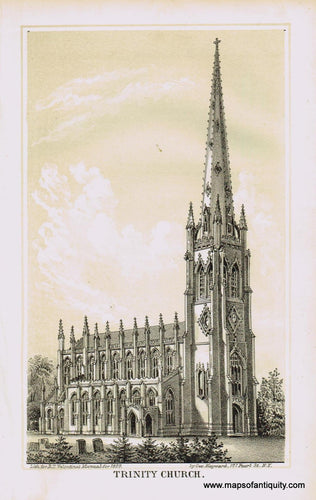 Genuine-Antique-Print-Trinity-Church--1859-Antique-Prints-New-York-City-Maps-Of-Antiquity