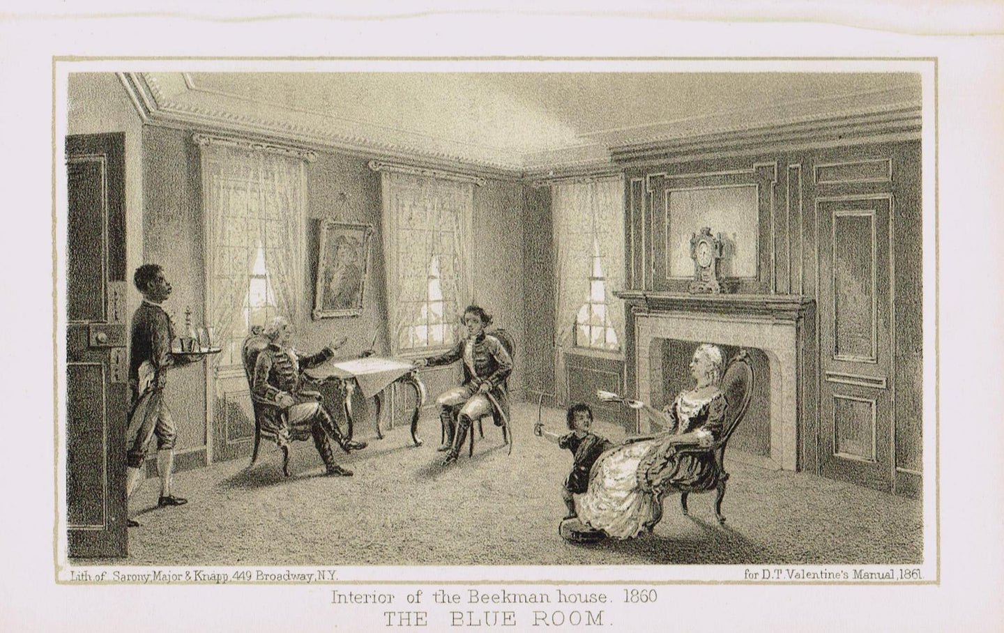 Genuine-Antique-Print-Interior-of-the-Beekman-House-1860-The-Blue-Room--1861-Valentines-Manual-Maps-Of-Antiquity