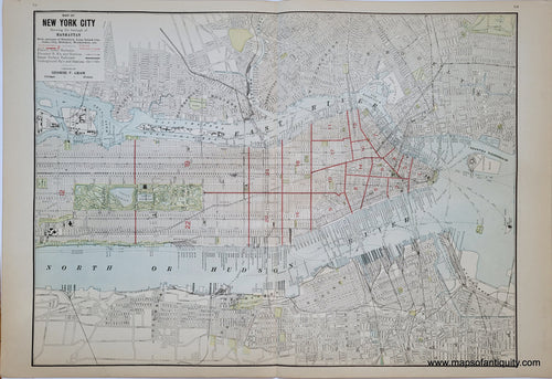 Genuine-Antique-Map-Map-of-New-York-City-showing-the-Borough-of-Manhattan-1910-Cram-Maps-Of-Antiquity