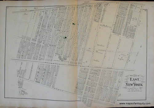 Antique-Hand-Colored-Map-Portion-of-East-New-York-New-York-verso-Canarsie-and-New-Lots-United-States-Northeast-1873-Beers-Maps-Of-Antiquity