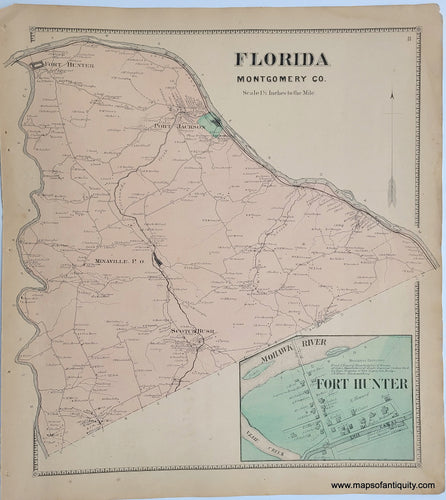 Genuine-Antique-Map-Florida-New-York--1868-B-Nichols-Maps-Of-Antiquity