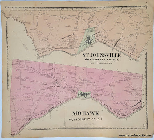 Genuine-Antique-Map-St-Johnsville-Mohawk-New-York--1868-B-Nichols-Maps-Of-Antiquity