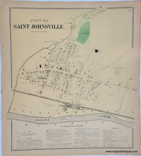 Genuine-Antique-Map-Plan-of-Saint-Johnsville-New-York--1868-B-Nichols-Maps-Of-Antiquity
