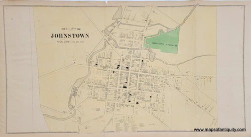 Genuine-Antique-Map-The-city-of-Johnstown--New-York--1868-B-Nichols-Maps-Of-Antiquity