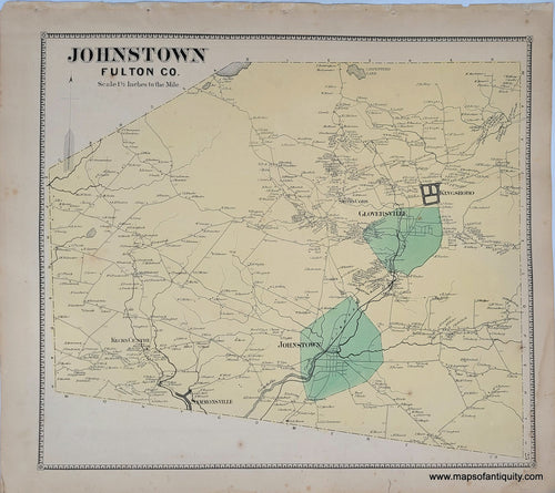 Genuine-Antique-Map-Johnstown--New-York--1868-B-Nichols-Maps-Of-Antiquity