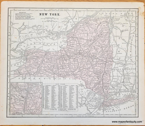 Genuine-Antique-Map-New-York-1861-Smith-Maps-Of-Antiquity