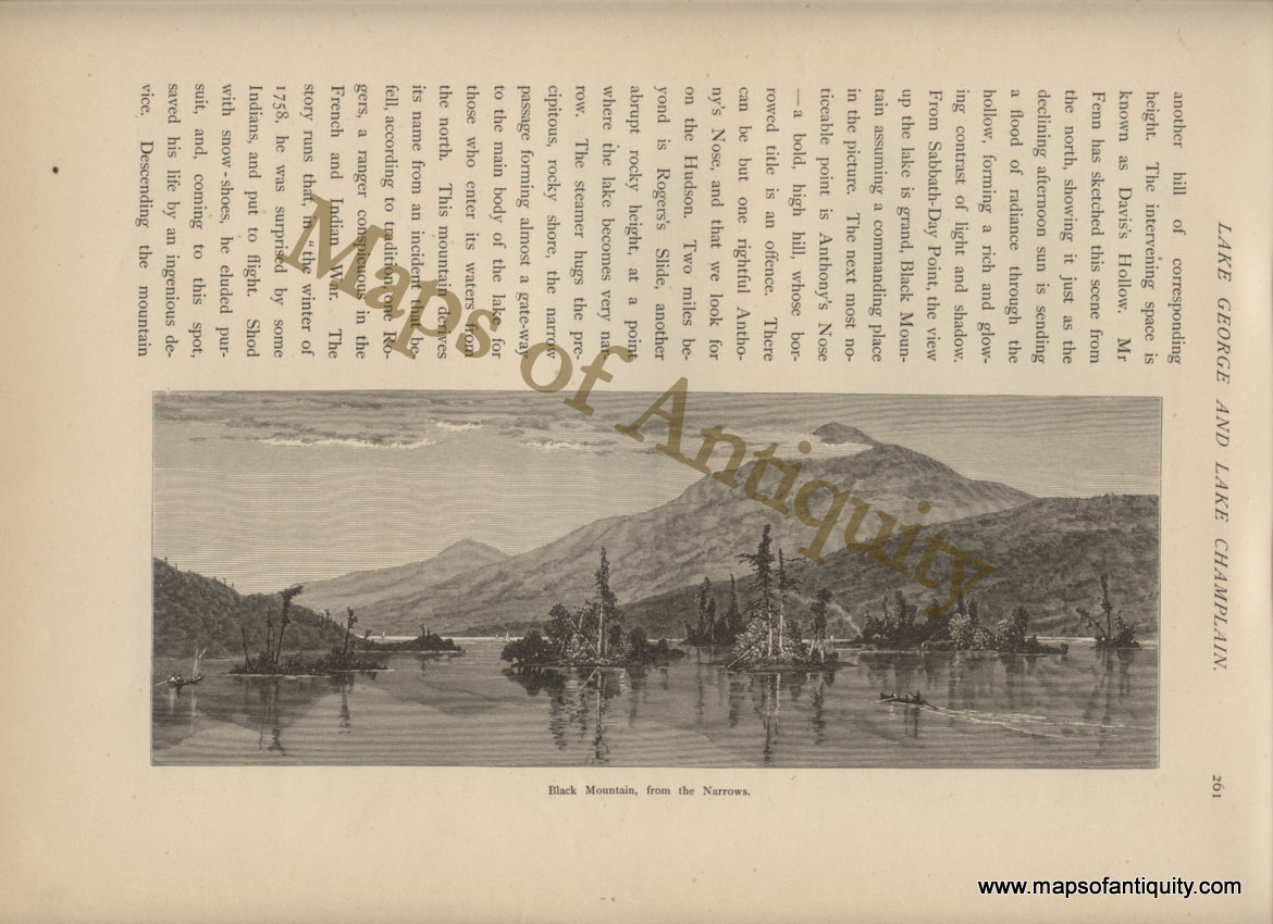 Antique-Black-and-White-Illustration-Black-Mountain-from-the-Narrows.-New-York-Historical-Prints-1872-Picturesque-America-Maps-Of-Antiquity