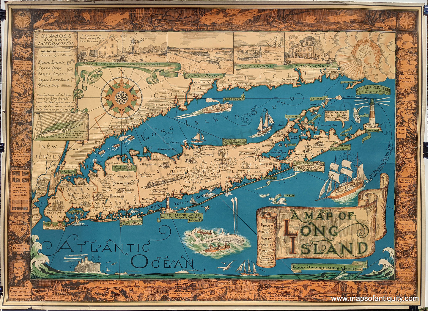 Genuine-Antique-Map-A-Map-of-Long-Island-New-York-Long-Island-1933-Courtland-Smith-Maps-Of-Antiquity