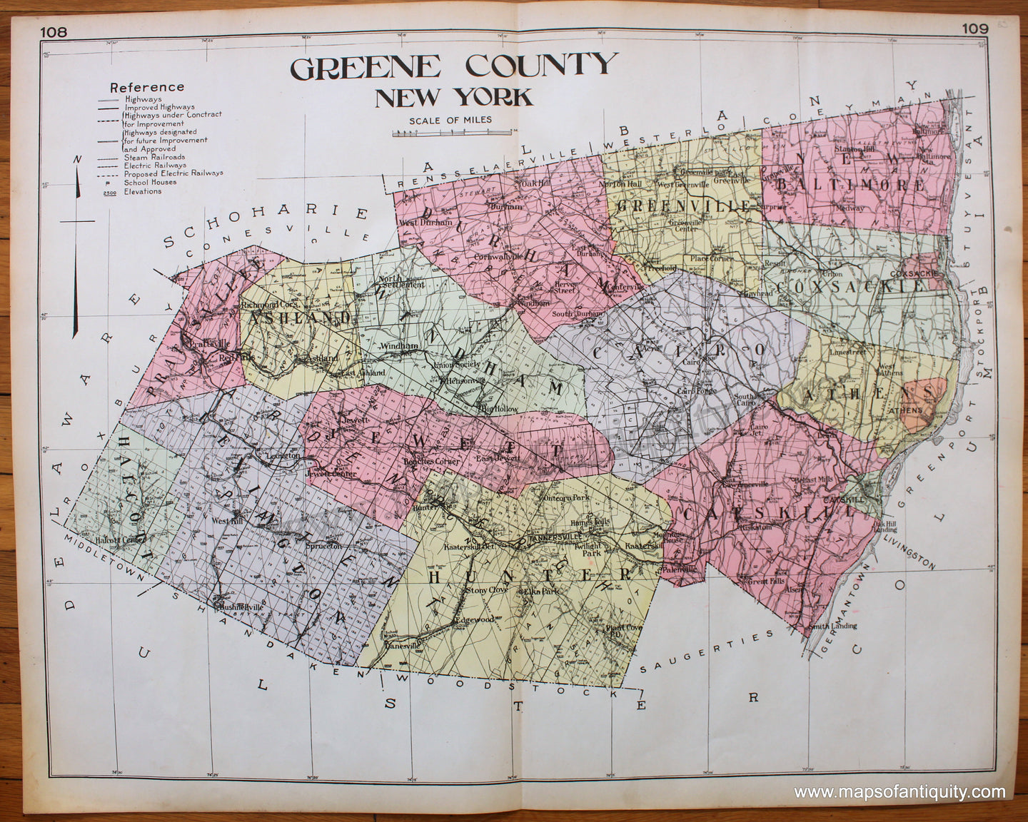 Greene-County-New-York-Antique-Map