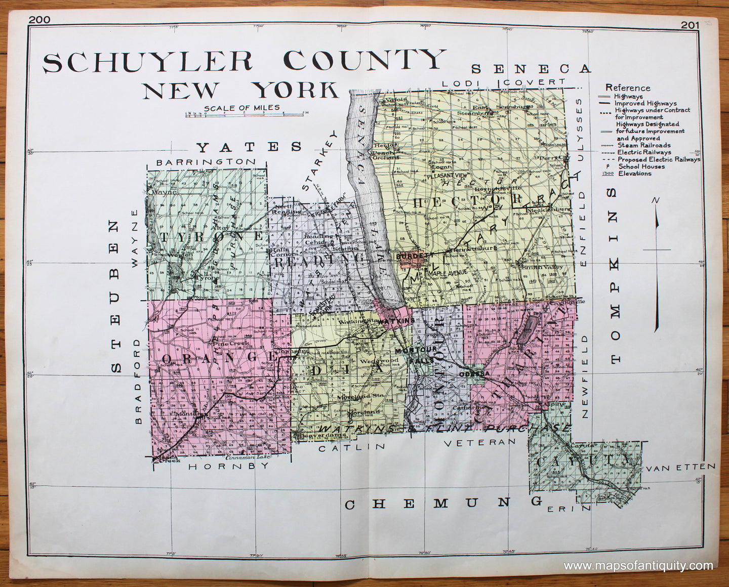 Antique-Map-Schuyler-County-New-York