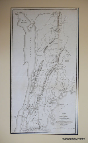 Antique-Black-and-White-Map-Pays-Situe-entre-Frog's-Point-et-Croton-River/A-Plan-of-the-Country-from-Frog's-Point-to-Croton-River-**********-New-York--1812-Marshall-Maps-Of-Antiquity