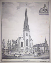 Load image into Gallery viewer, Black-and-White-Engraving-St.-Patrick&#39;s-Church-(NY)-United-States-New-York-1876-Everts-Ensign-&amp;-Everts-Maps-Of-Antiquity
