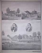 Load image into Gallery viewer, 1876 - Residences of C.F. Pumpelly and S.F. Smith (NY) - Antique Print
