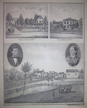 Load image into Gallery viewer, Black-and-White-Engraving-Residence-of-S.P.-Chase-Residence-of-Julius-S.-Corbett-Residence-of-Abner-Chapman-(NY)-United-States-New-York-1876-Everts-Ensign-&amp;-Everts-Maps-Of-Antiquity

