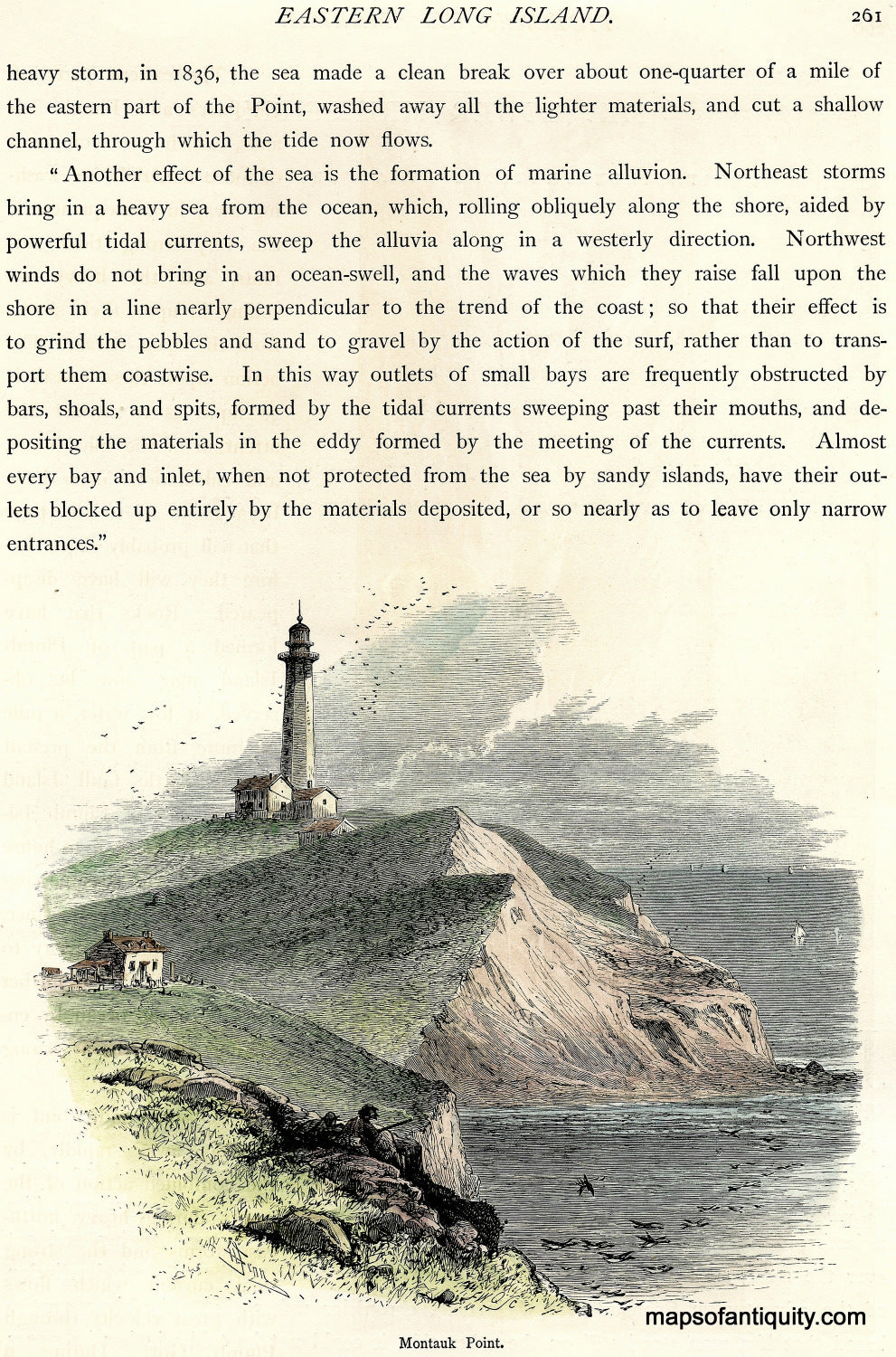 Hand-Colored-Woodcut-Engraving-Montauk-Point-New-York-United-States-New-York-1872-Picturesque-America-Maps-Of-Antiquity