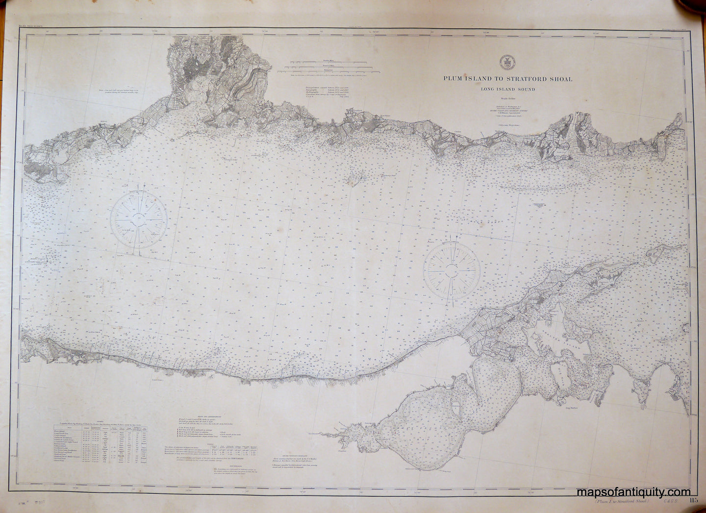 Antique-Nautical-Chart-Plum-Island-to-Stratford-Shoal-Long-Island-Sound-United-States-New-York-1905-U.S.-Coast-&-Geodetic-Survey-Maps-Of-Antiquity