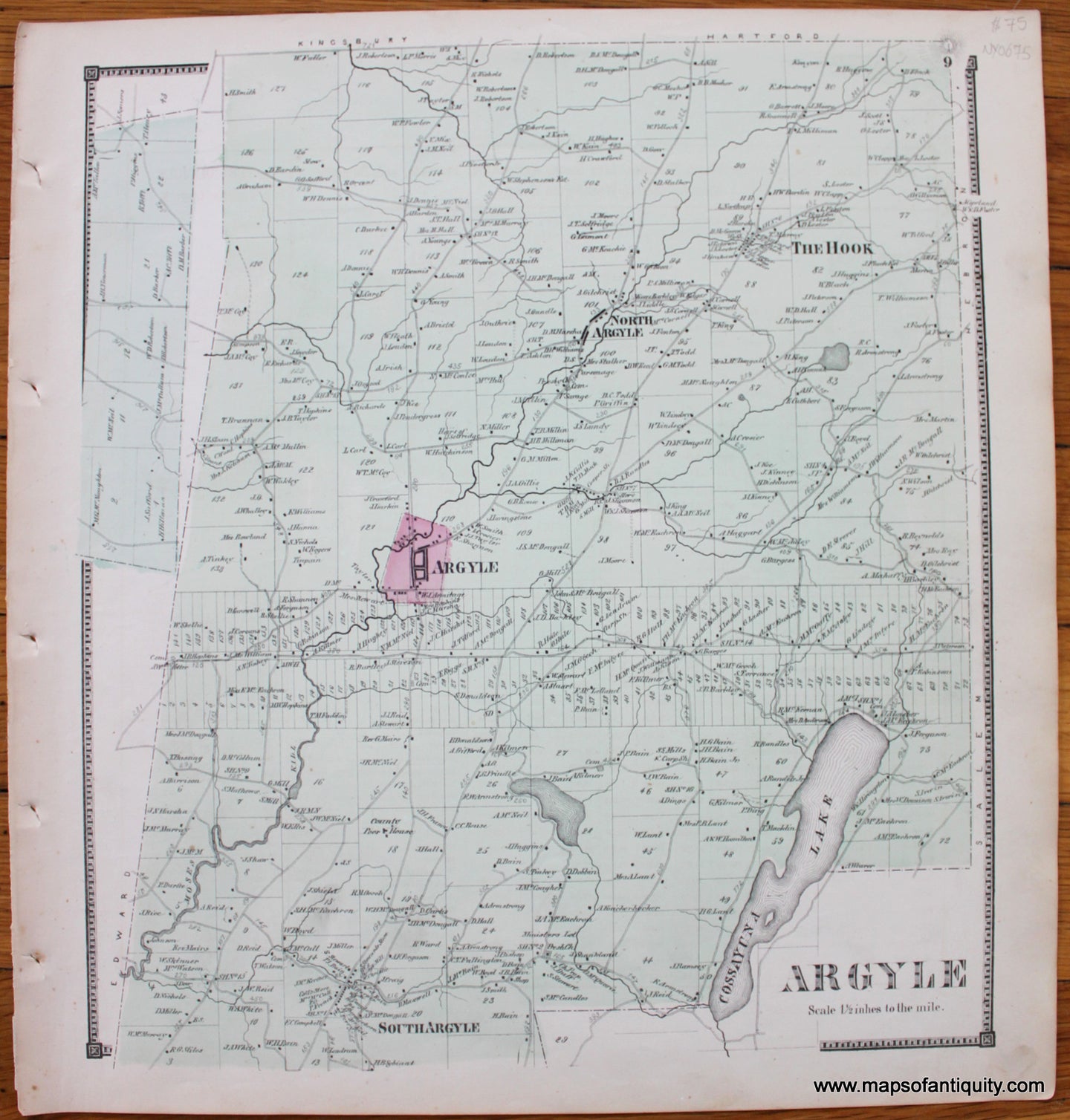 Antique-Map-Town-Towns-Argyle-New-Topographical-Atlas-of-Washington-County-New-York-by-Stone-and-Stewart-1866-1860s-1800s-Mid-Late-19th-Century-Maps-of-Antiquity-